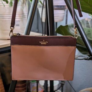 kate spade Brown and Dark Brown Patent Leather Crossbody Bag